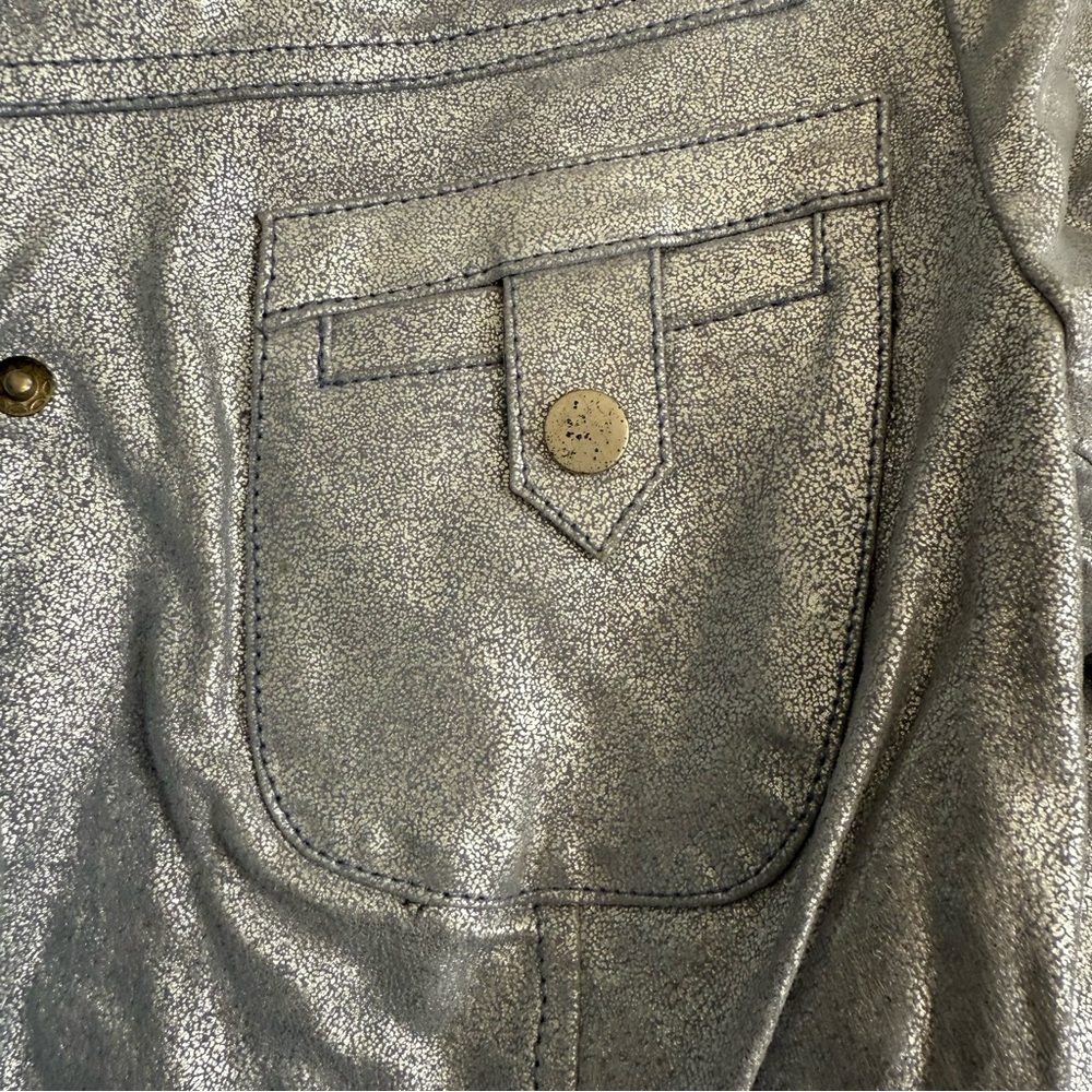 Bradley Bayou Silver Leather Jacket NWT size Medium - Picture 6 of 9